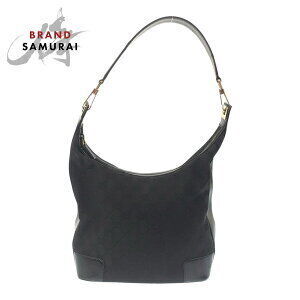 GUCCI GG canvas hobo shoulder bag black